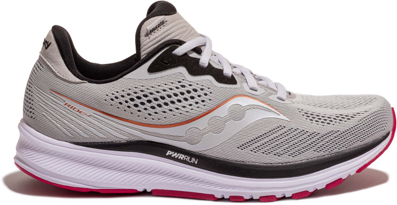 Women's Saucony Ride 14, Fog/Cherry, 11 B Medium
