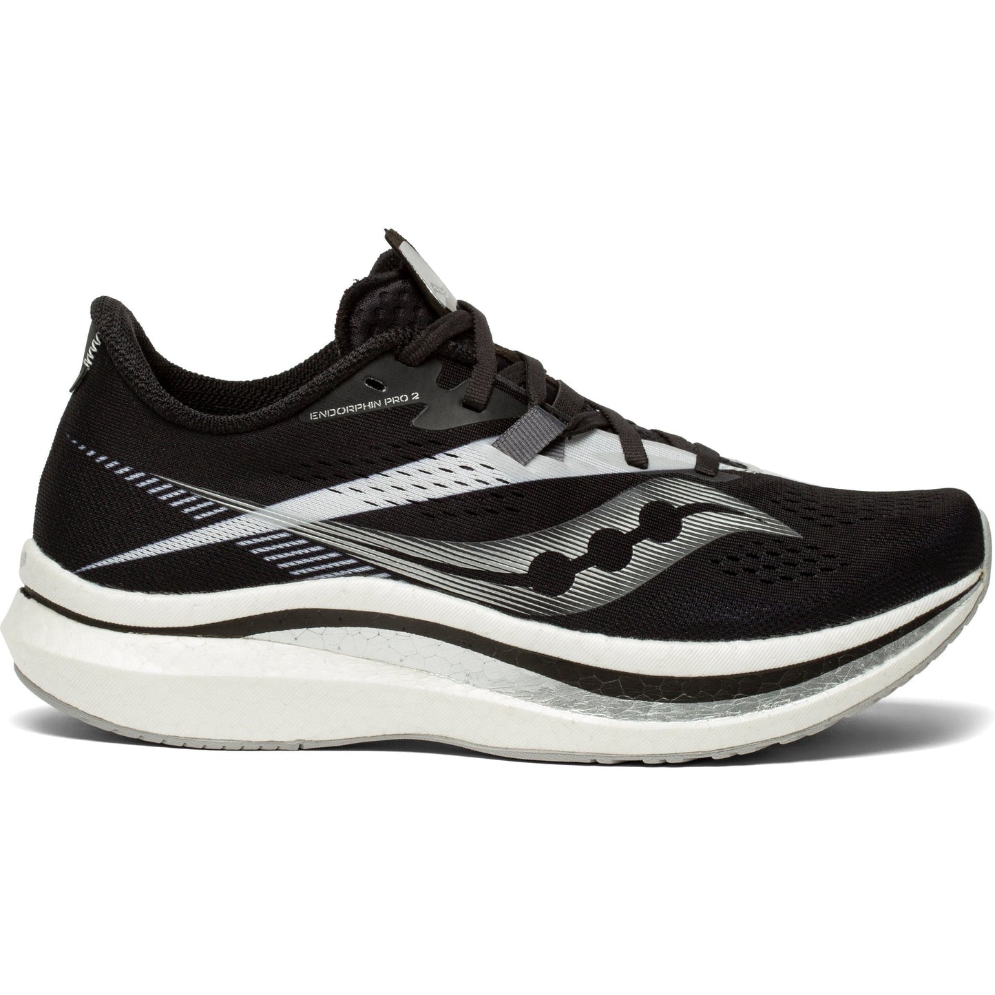 Women's Saucony Endorphin Pro 2, Black/White, 7.5 B Medium